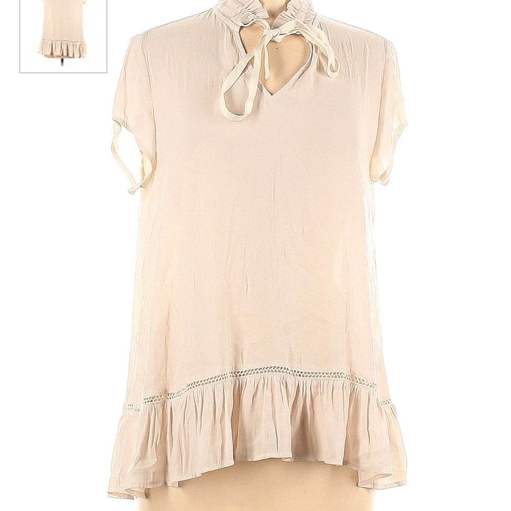 RO & DE beautiful romantic style blouse flowy and sheer